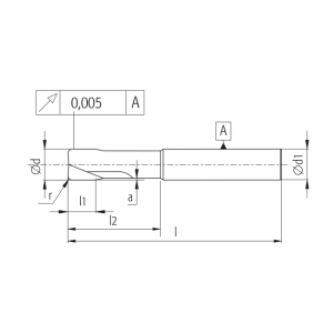 Фреза тороидальная с алмазным лезвием 8x102 R = 0.3 L2 = 24
