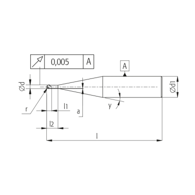Микрофреза с полным радиусом 1.5x51x4 L2 = 8.00 R = 0.75 Z = 2 TiAlN
